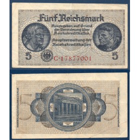 Allemagne P.R138b, TTB Billet de 5 Mark 1945 occupation