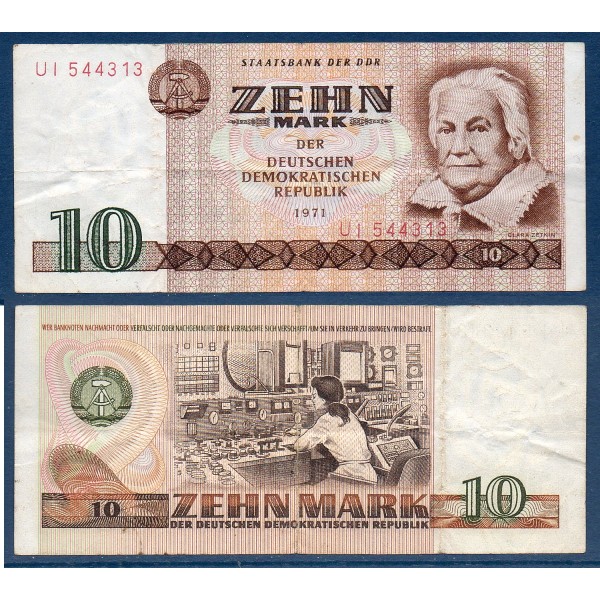 Allemagne RDA P.28a, TTB Billet de 10 Mark 1971 Clara Zetkin