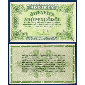 Hongrie P.138c, TTB Billet de 50000 adoPengo 1946