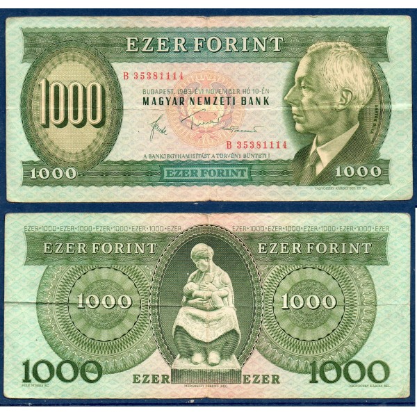 Hongrie P.173a, TB Billet de banque de 1000 Forintz 1983