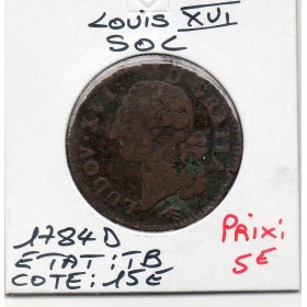 Sol 1784 D lyon Louis XVI TB