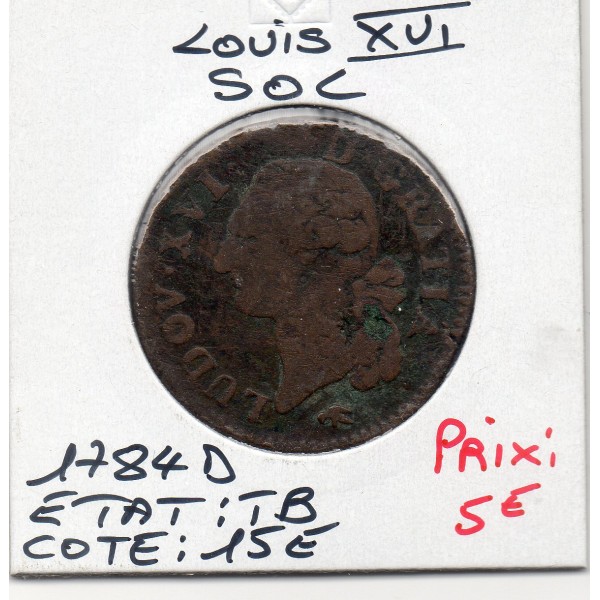 Sol 1784 D lyon Louis XVI TB