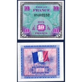 10 Francs Drapeau, Spl, 1944 sans série Billet du trésor Central