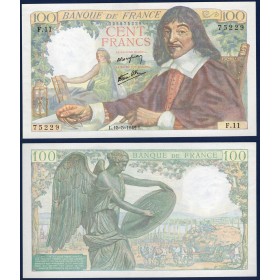 100 Francs Descartes, SUP+, 15.5.1942 Billet de la banque de France