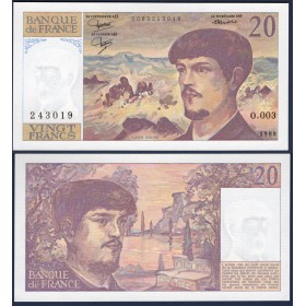 20 Francs Debussy, Spl, 1980 Billet de la banque de France