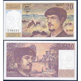 20 Francs Debussy, Spl, 1980 Billet de la banque de France