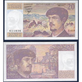 20 Francs Debussy, Neuf, 1987 Billet de la banque de France