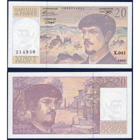 20 Francs Debussy, Neuf, 1993 Billet de la banque de France