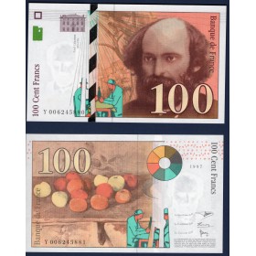 100 Francs Cézanne, Neuf, 1997 Billet de la banque de France
