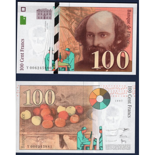 100 Francs Cézanne, Neuf, 1997 Billet de la banque de France