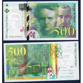 500 Francs Pierre et Marie Curie, Spl, 1994 Billet de la banque de France