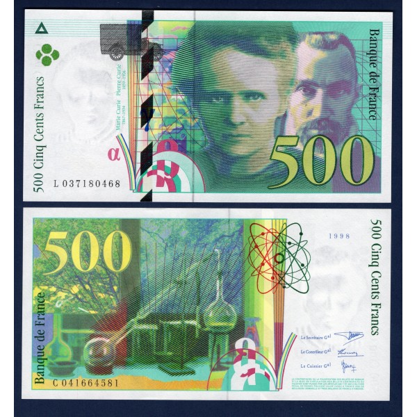 500 Francs Pierre et Marie Curie, Spl, 1998 Billet de la banque de France