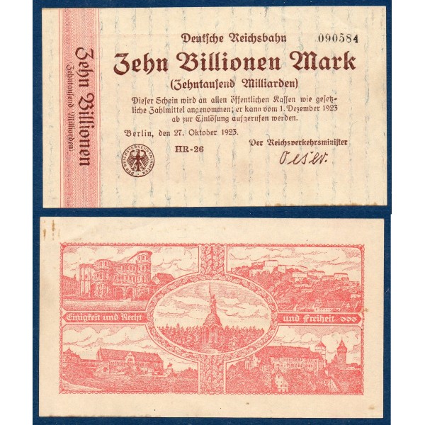 Allemagne P.S1030, Spl Billet de 500 millions Mark 1923
