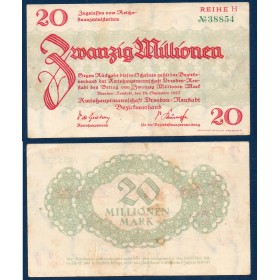 Dresde Gross Notgeld 20 millions mark, 1923