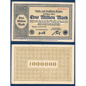 Aachen Gross Notgeld 1 Million mark, 20.7.1923