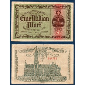 Munich Gross Notgeld TB 1 million mark, 14.8.1923
