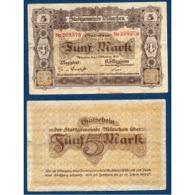 Munich Gross Notgeld TB 5 mark, 1918