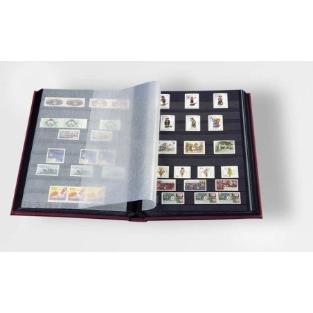 Classeur album pour timbres serie Basic A4, 64 pages noires,  subdivisées,  couverture non ouatinée