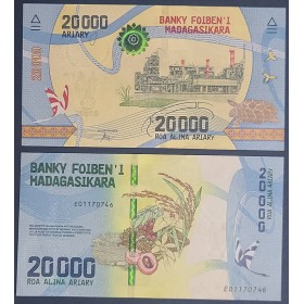 Madagascar P.104, Spl, Billet de 20000 Ariary 2017 Usine pétrolière