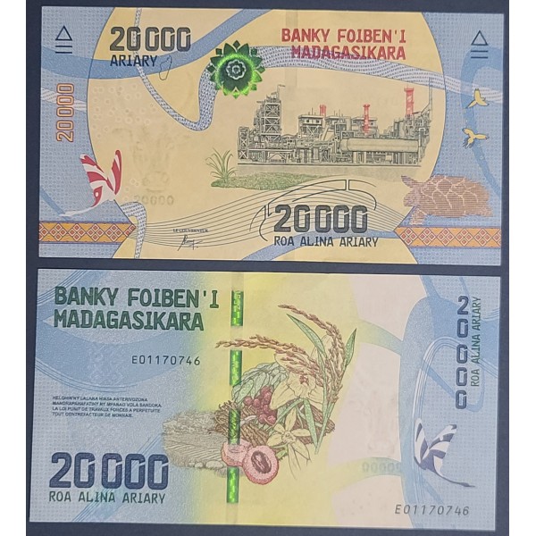 Madagascar P.104, Spl, Billet de 20000 Ariary 2017 Usine pétrolière