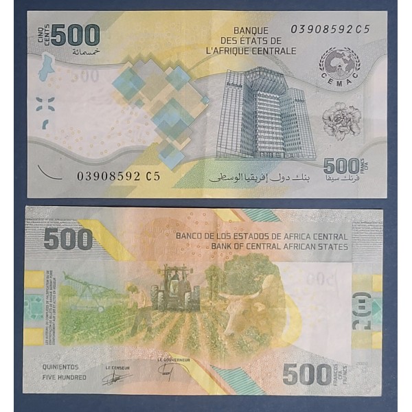 Afrique Centrale P.700, TTB, Billet de 500 Francs CFA 2020 Agriculture