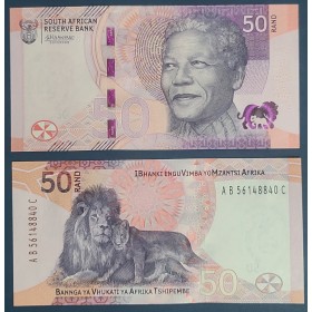 Afrique du sud P.150a, Neuf Billet de 50 rand 2023 Lion