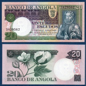 Angola P.104a, neuf Billet de 20 Escudos 1973