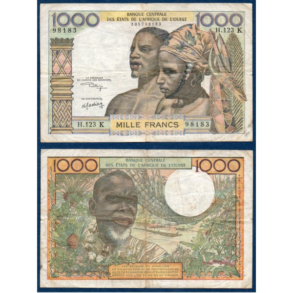 BCEAO P.703Kl , TB, Billet de 1000 Francs CFA apres 1965 Senegal