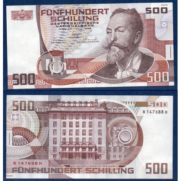 Autriche P.151, Sup Billet de 500 schilling 1985 Otto Wagner