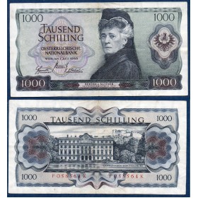 Autriche P.147a, TTB Billet de 1000 schilling 1966 Bertha von Suttner