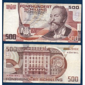 Autriche P.151, TB Billet de 500 schilling 1985 Otto Wagner