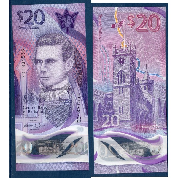 Barbade P.83, TTB Billet de 20 dollars 2022 Samuel Jackman Prescod