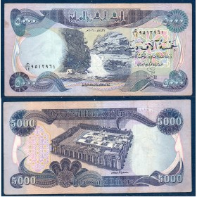 Irak P.94b, TTB Billet de 5000 Dinars 2006 chute Gali Ali Beg