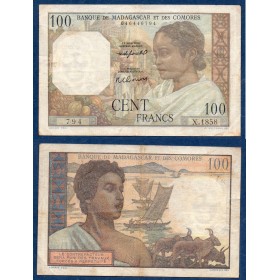 Madagascar P.46b, TTB Billet de 100 Francs 1951