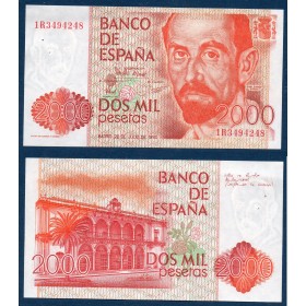 Espagne P.159, Spl Billet de 2000 pesetas 1980