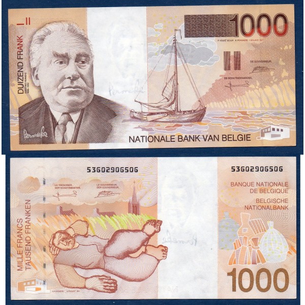 Belgique P.150, Sup Billet de 1000 Francs Belge 1997 Constant Permeke