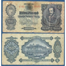 Hongrie P.97, B Billet de 20 Pengo 1930 Kossuth Lajos