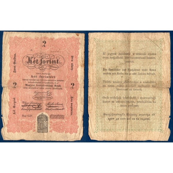 Hongrie P.S112, B Billet de 2 Forint 1848 MAGYAR KERESKEDELMI BANK