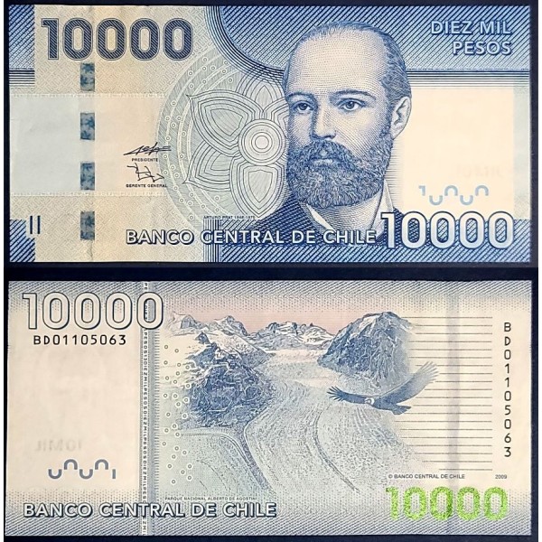 Chili P.164a, TTB Billet de 10000 Pesos 2009 Arturo Prat