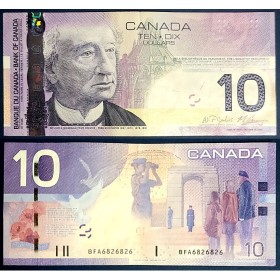 Canada P.102Ad,TTB Billet de 10 dollar 2008 Peacekeeper