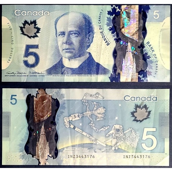Canada P.106f, TTB Billet de 5 dollar 2013 CANADARM2