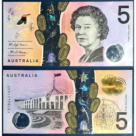 Australie P.62b, TTB Billet de 5 Dollars 2018 Elizabeth II