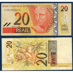Bresil P.250c, TTB Billet de 20 reais 2002-2010