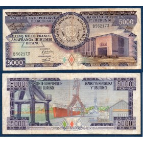Burundi P.32b, TB Billet de 5000 Francs 1984-1986