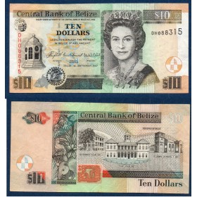 Belize P.68c, TTB Billet de 10 dollars 2007