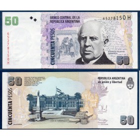Argentine P.356, Neuf Billet de 50 Pesos 2003-2015 Domingo Faustino Sarmiento
