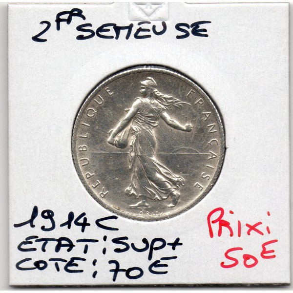 2 Francs Semeuse Argent 1914 C Castelsarrasin Sup+