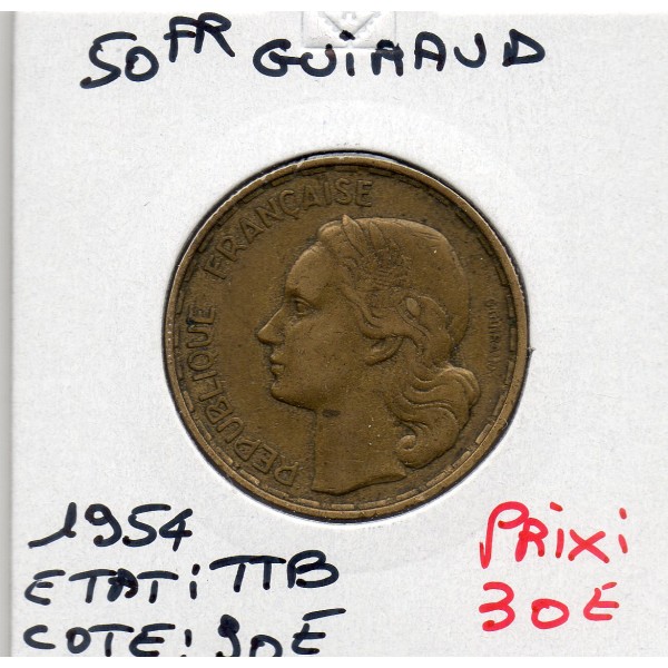 50 francs Coq Guiraud 1954 TTB