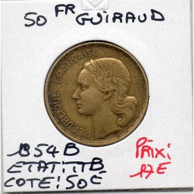 50 francs Coq Guiraud 1954 B TTB