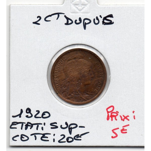 2 centimes Dupuis 1920 Sup-